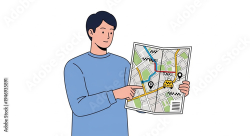 Man holding a city map.
