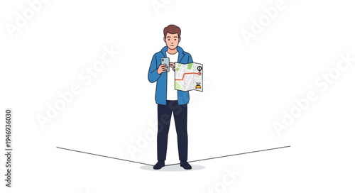 Man holding a large map.