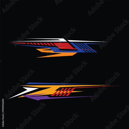 car body template sticker vector design. modified car sticker. racing sticker
