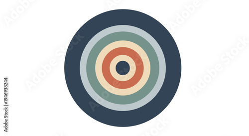 Colorful concentric circle design element graphic.
