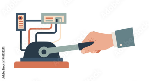 Hand holding a large screwdriver turning.