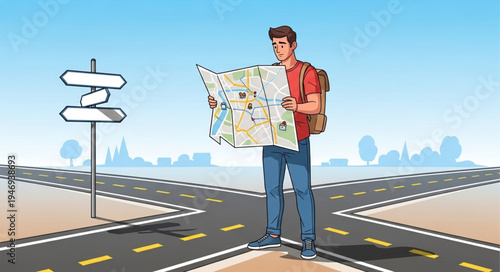 Man holding a travel map.