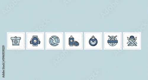 Collection of Doctor Who themed icons representing various aspects of the series.