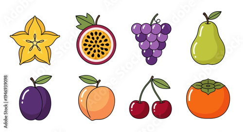 Colorful assortment of fresh fruits