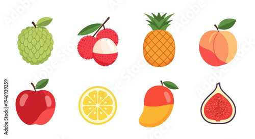 Colorful assortment of fresh fruits