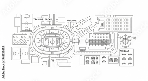 Architectural Blueprint of a Complex Building Structure.