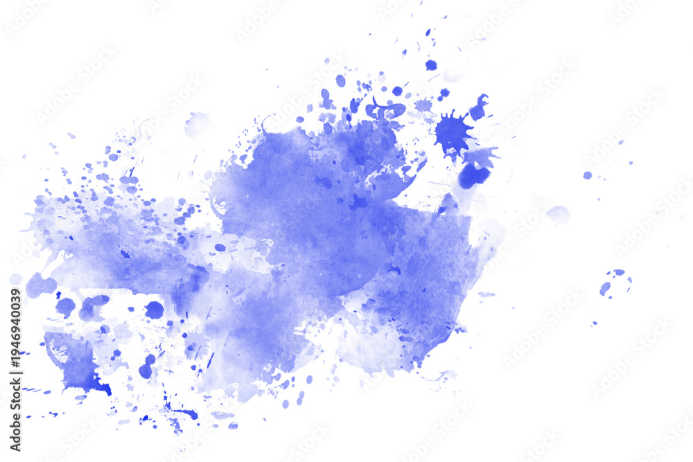 Fototapeta premium Abstract Blue Watercolor Ink Splash Stain Artistic Paint Texture