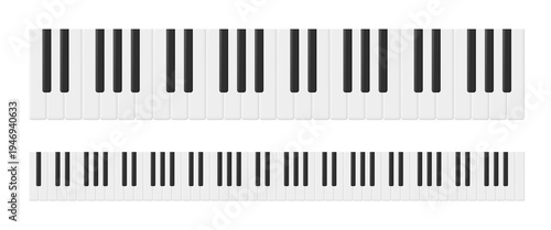 Piano keys. Vector 3d illustration isolated on white background.