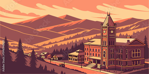 USA, US, U.S, United States - Park City Sunset – Historic Mining Town, Mountain Heritage Streets, and Scenic Alpine Panorama in the United States