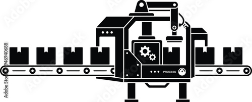 Advanced Automated Packaging and Production Machinery Vector