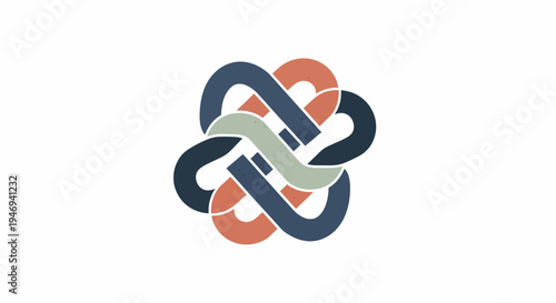 Colorful Interconnected Chain Link Logo.