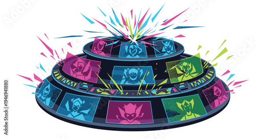 Colorful Fidget Spinner with Neon Lights.