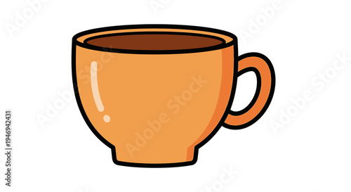 Orange coffee mug illustration isolated on white background