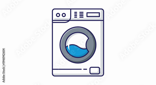 Front load washing machine icon vector illustration