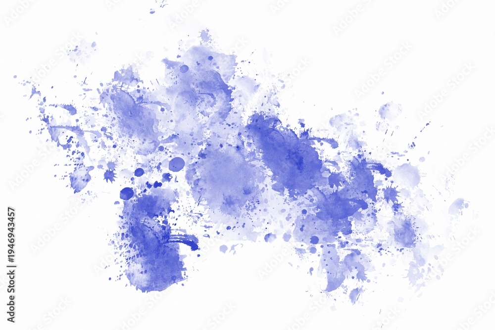 Fototapeta premium Abstract Blue Watercolor Ink Splash Stain Artistic Paint Texture White Background