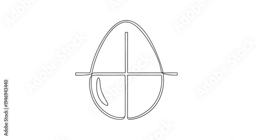 Abstract Egg Shape with Cross Lines