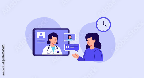Online Medical Consultation Depicting Patient Communication And Telemedicine Healthcare Services