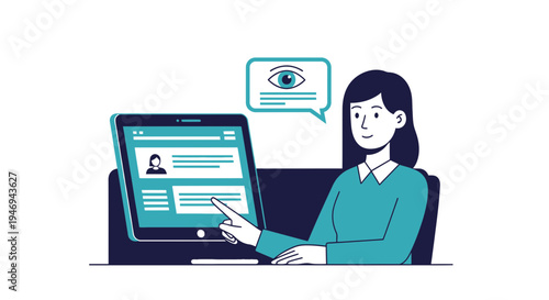Online Profile Evaluation Visualization Depicting User Interface and Digital Data Analysis