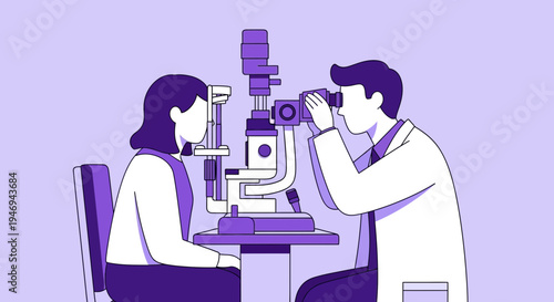 Ophthalmologist Examining Patient's Eyes With Advanced Diagnostic Technology for Vision Health