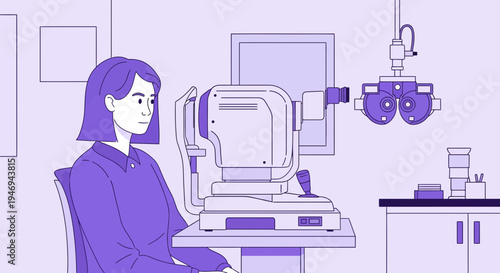 Optometric Examination: A Patient Undergoes a Visual Acuity Test in a Clinic Setting