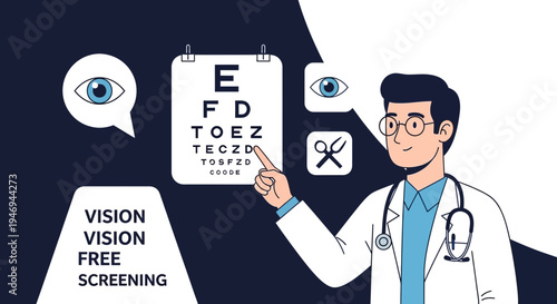 Optometrist Examining Vision With Eye Chart To Determine Eyesight Health Diagnosis