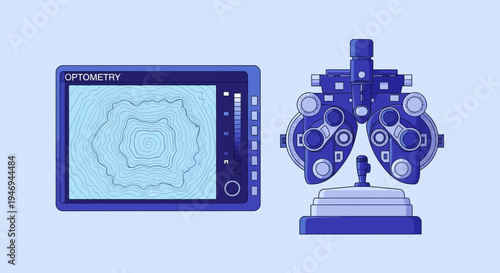 Optometry Technology: Medical Vision Analysis And Eye Exam Equipment For Precision Testing