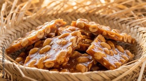 Brazilian Peanut Brittle Candy with Caramel – Traditional Festa Junina Sweet
