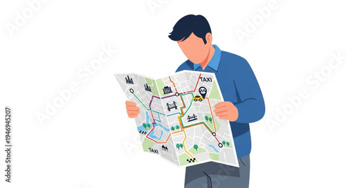 Man looking at a map.