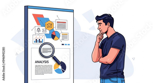 Man Looking at Business Chart.
