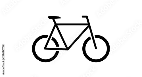 Simple bicycle outline icon, isolated white background.