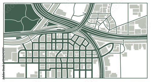 Detailed city map layout with roads and buildings, in bright studio.