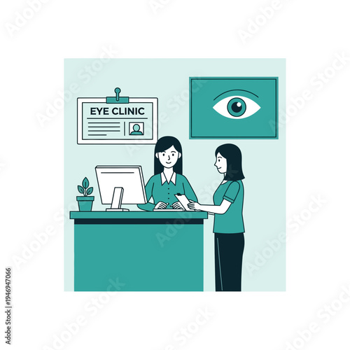 Patient Consultation: A Visit To The Eye Clinic For Vision Examination And Treatment