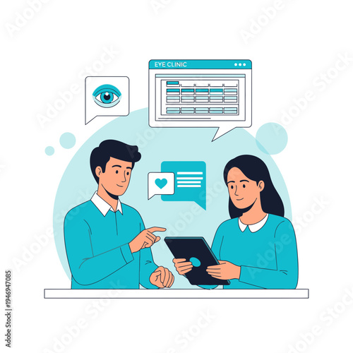 Patient Consultation for Eye Care Clinic: Reviewing Medical Records, Discussing Health Information