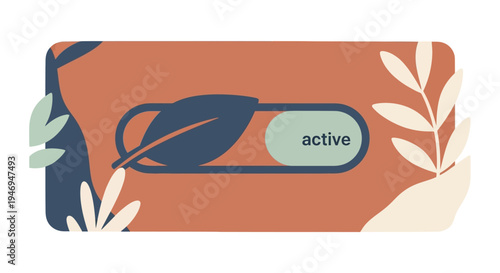 Active pill capsule with leaf design.