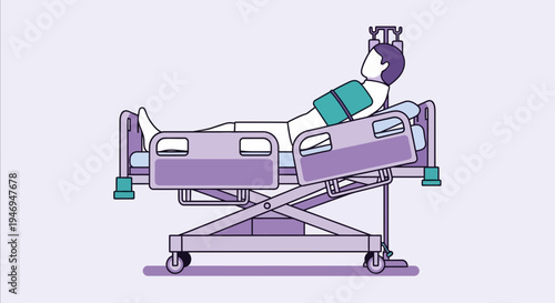 Patient Undergoing Treatment Lies on Hospital Bed for Healthcare Support and Assistance