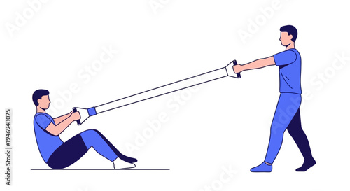 People Doing Strength Exercise Training With Innovative Equipment For Body Fitness