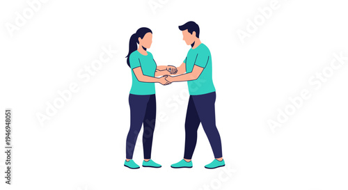 People Holding Hands Representing Partnership And Cooperation In A Simple Design