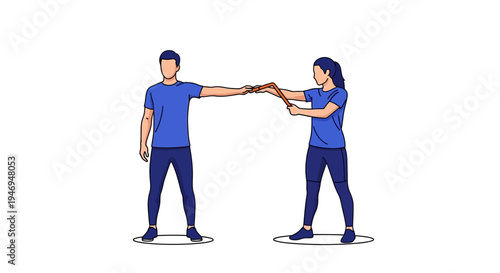 People Practicing Fitness Together During Sport Training In Minimalist Style