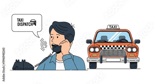 Man on phone with taxi.