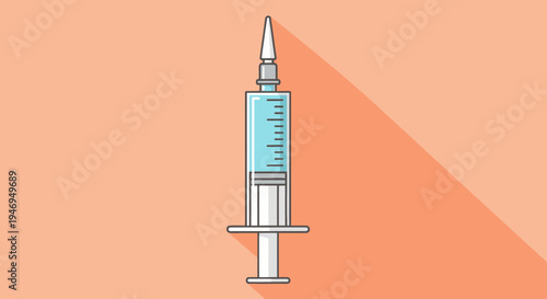 Medical Syringe Illustration for Public Health and Vaccination