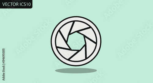 Aperture icon for camera lens and photography settings vector illustration