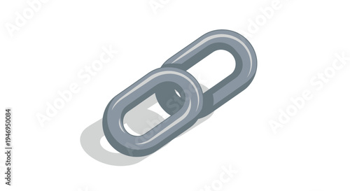 Connected chain links illustration on a white background.