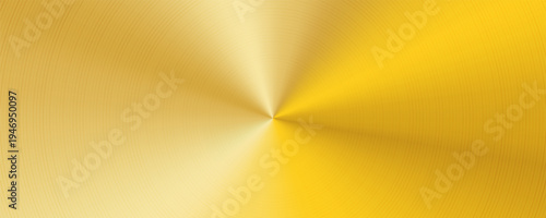 Polished metal radial gradient. Golden horizontal template. Iridescent foil surface. Great for web design, banner, poster