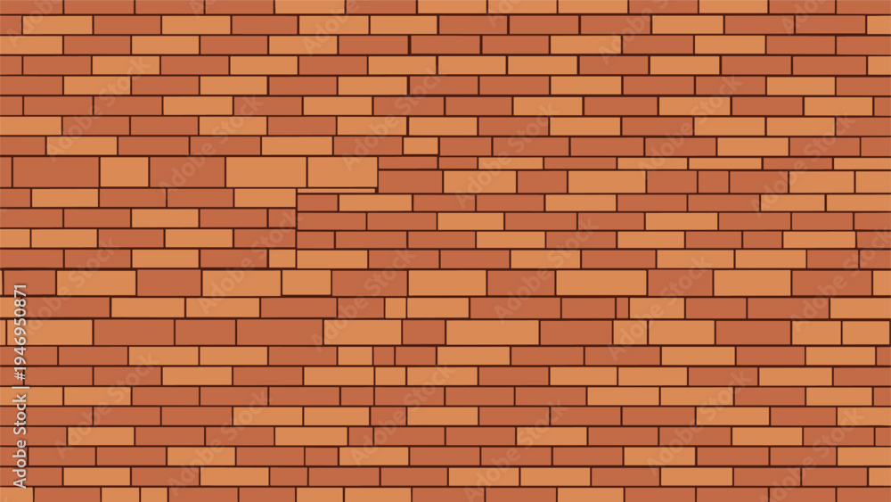 Obraz premium Seamless background texture of a traditional red brick wall with various shades and sizes of bricks for architectural and industrial themes.