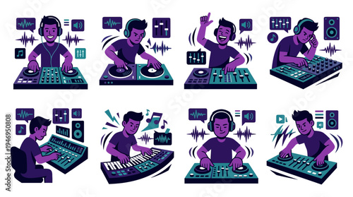 Dj Playing Music Set