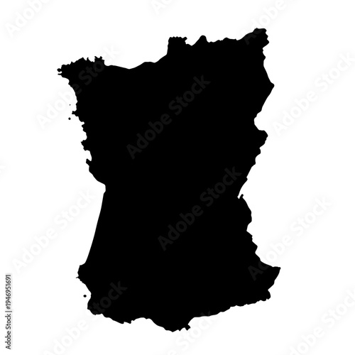 Black silhouette map of the country of minnesota in the united states