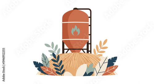 Brown bear standing next to tank.