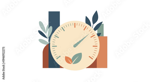Clock Face with Modern Design Elements.