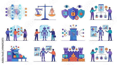 Artificial Intelligence and Robotics Concepts - Digital Art Collage