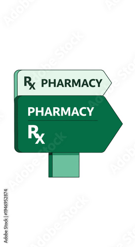 Pharmacy Directional Sign: Guiding Patients to Healthcare Services and Prescriptions